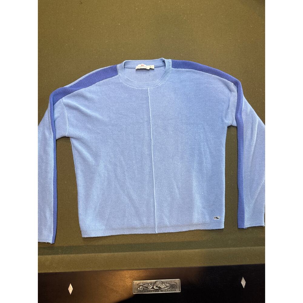 Vineyard Vines Womens Hydrangea Pop Sleeve Crew Neck Sweater Top Size Small‎